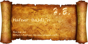 Hafner Baján névjegykártya